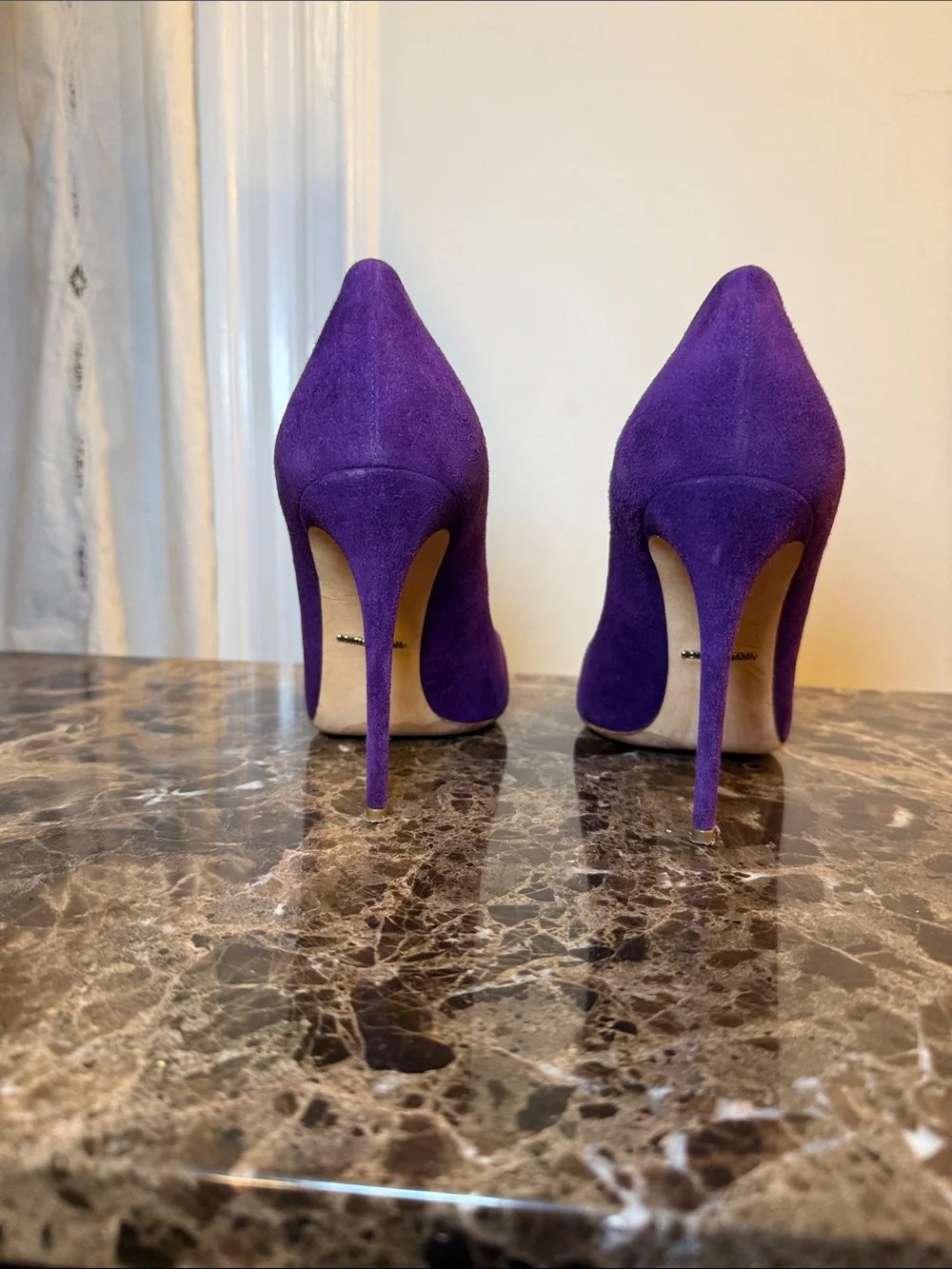 Dolce & Gabbana Purple Suede Pointed-Toe Pumps